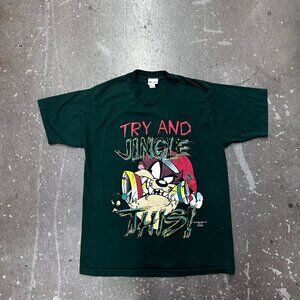 Vintage 1995 Taz Looney Tunes Graphic Tee USA Made Size L